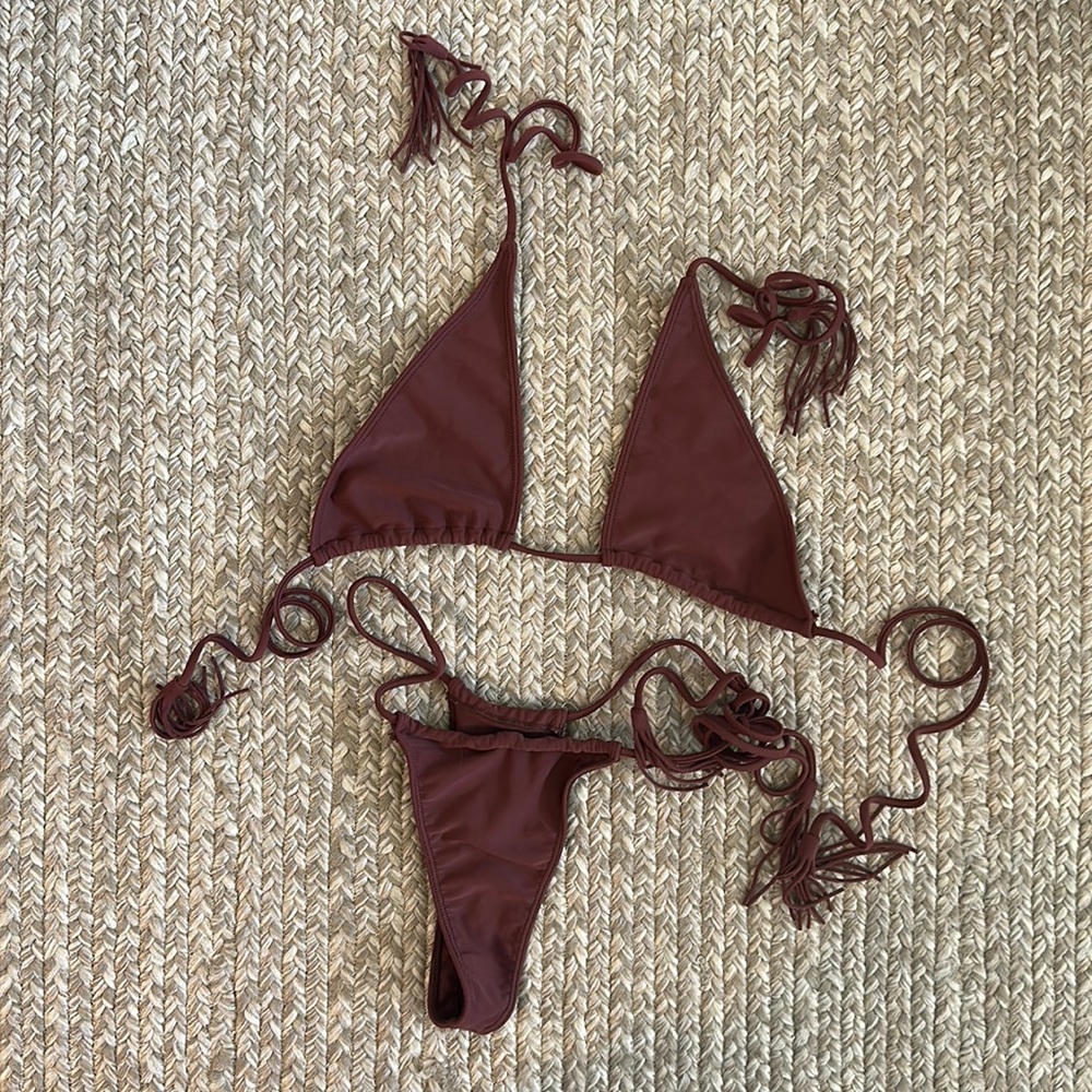 Brown Minimale Animale Bikini